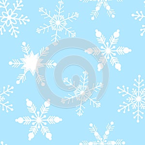 Seamless pattern snowflakes vector illustration
